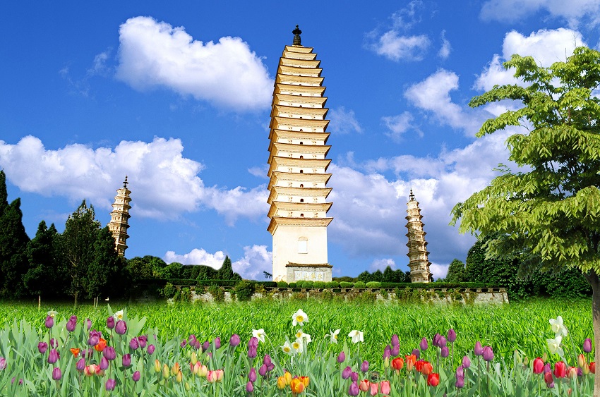 大理崇圣寺三塔实景